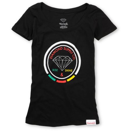 Diamond Supply Girls Rise And Shine Rasta Tee