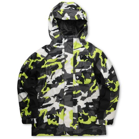 DC Boys Servo 10K Green Camo 2012 Snowboarding Jacket