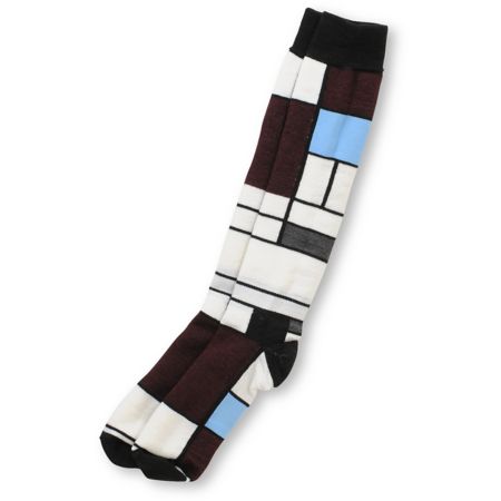 Stance Mondrian White Merino Snowboard Socks