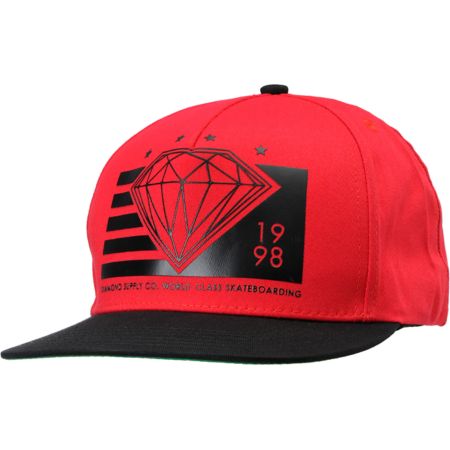 Diamond Supply World Class Red & Black Snapback Hat