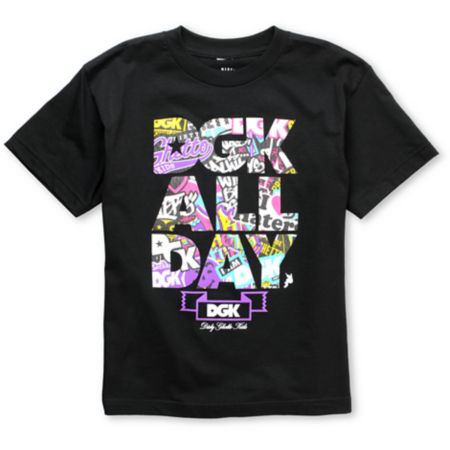 DGK Collage All Day Boys Black Tee Shirt