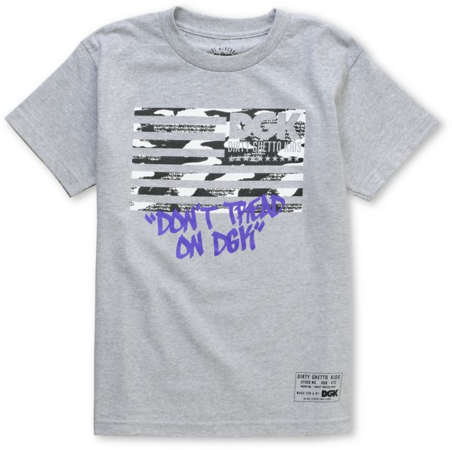 DGK Dont Tread Boys Grey Tee Shirt
