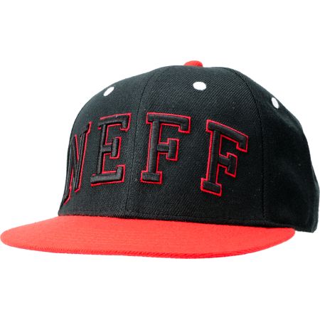 Neff Champ Black & Red Arch Snapback Hat
