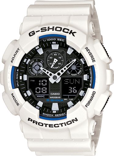 G-Shock GA100B-7A White & Black Guys Digital Watch