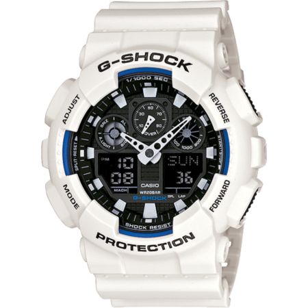 G-Shock GA100B-7A White & Black Guys Digital Watch