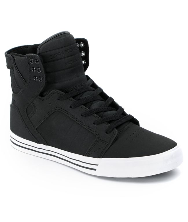 Supra Skytop Black Express Tuf Canvas Skate Shoe