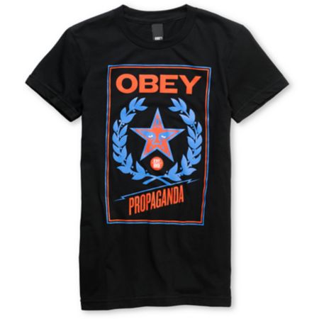 Obey Girls Classic Crest Black Tee Shirt