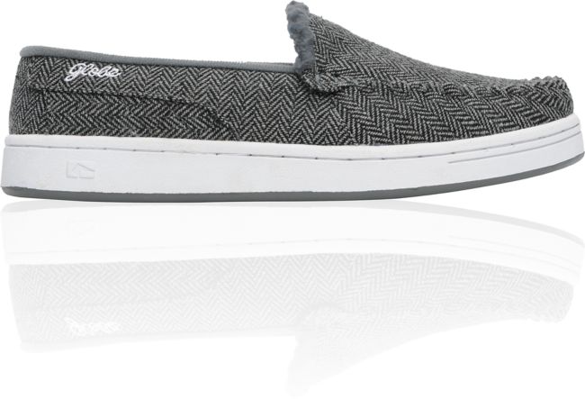 Globe Shoes Castro Black, Grey, & White Tweed Slippers