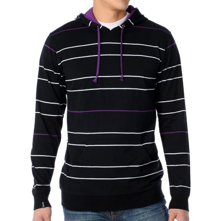 Empyre Refugee Black Stripe Knit Hooded Shirt