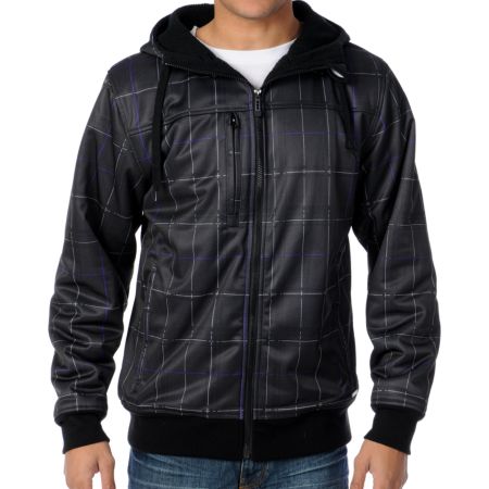 Empyre Flintlock Black Plaid Sherpa 2012 Tech Fleece Zip Up Hoodie