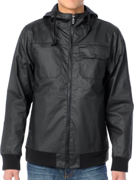 Empyre Stance Black Waxed Bomber Jacket