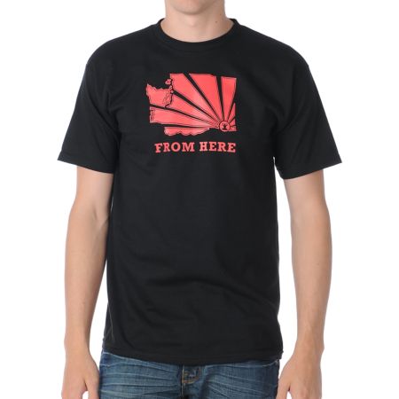 Casual Industrees From Here Black Tee Shirt
