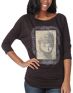 Obey Vintage Lace Red Triblend Dolman Top