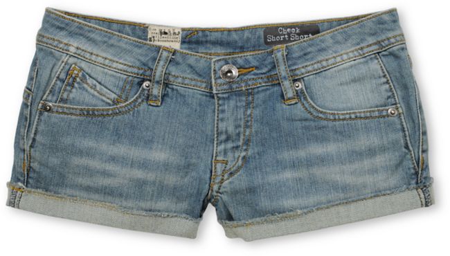 Volcom Girls Check In 2.5" Denim Shorts