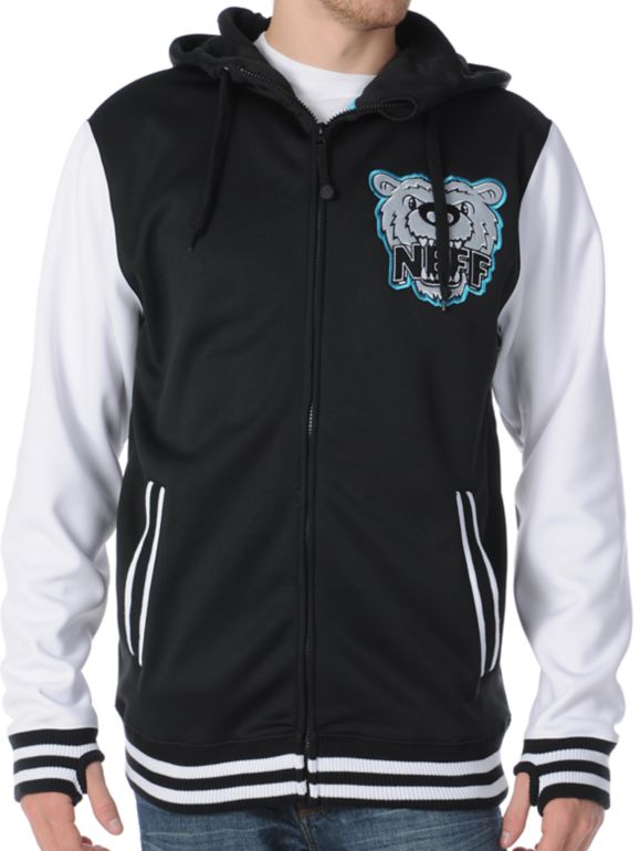 Neff Grizzly Shred Black 2012 Guys Tech Fleece Zip Hoodie