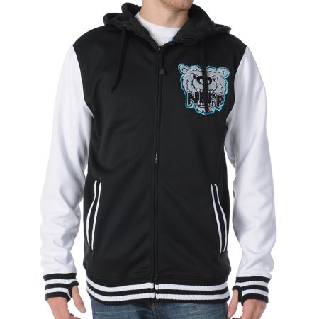 Neff Grizzly Shred Black 2012 Guys Tech Fleece Zip Up Hoodie