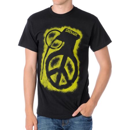 Grenade Peace Bomb Black Tee Shirt