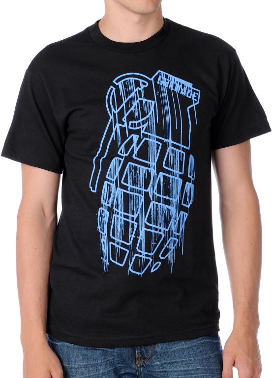 Grenade Bomb Drip Art Black Tee Shirt