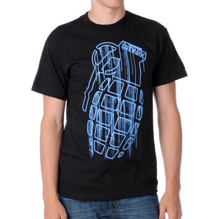 Grenade Bomb Drip Art Black Tee Shirt