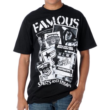 Famous Stars & Straps Workshop Black Tee Shirt
