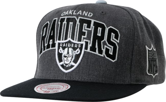NFL Mitchell and Ness Oakland Raiders Arch Grey Snapback Hat