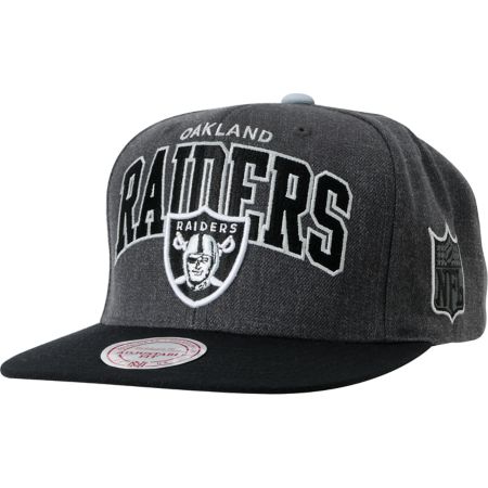 NFL Mitchell and Ness Oakland Raiders Arch Grey Snapback Hat