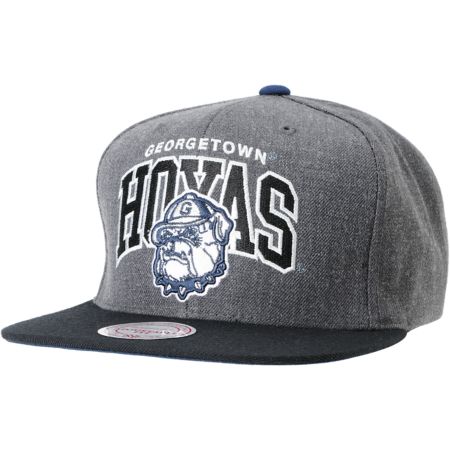 NCAA Mitchell and Ness Georgetown Hoyas Black & Grey Snapback Hat