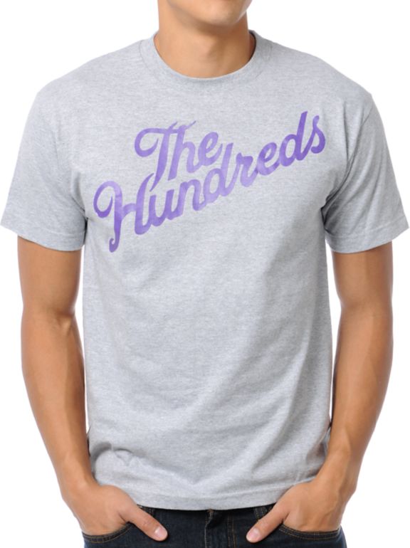 The Hundreds Forever Slant Logo Heather Grey Tee Shirt