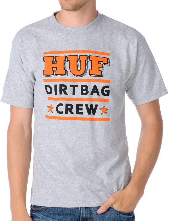 HUF 3 Stack Heather Grey Tee Shirt