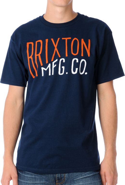 Brixton Grade Navy Tee Shirt
