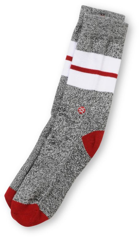 Stance Sequoia Grey & Red Crew Socks