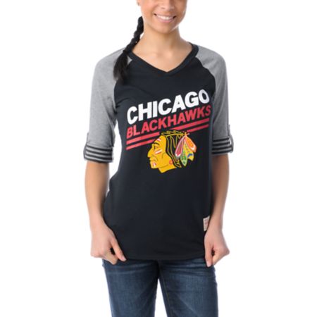 NHL Mitchell and Ness Chicago Blackhawks Comeback Girls Tee Shirt