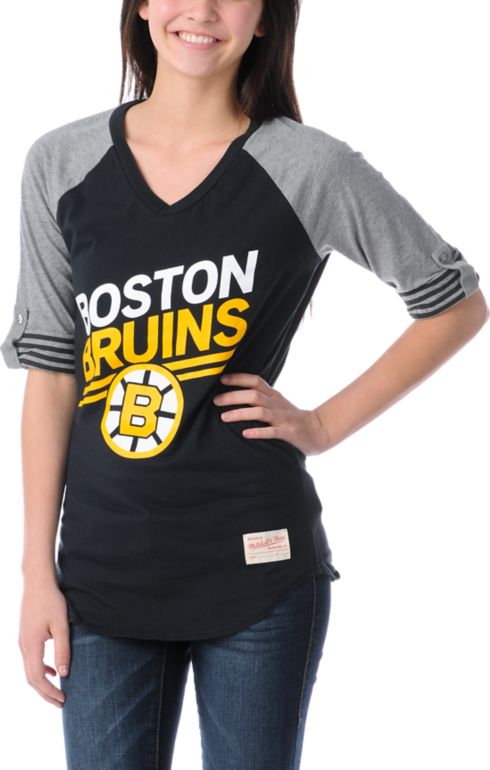 NHL Mitchell and Ness Boston Bruins Comeback Girls Tee Shirt