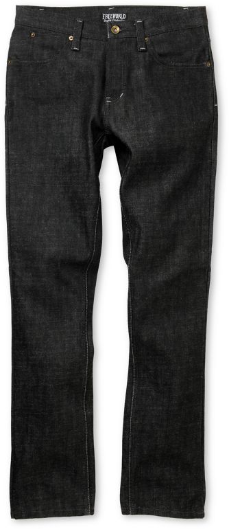 Free World Drifter Black Raw Wash Slim Jeans
