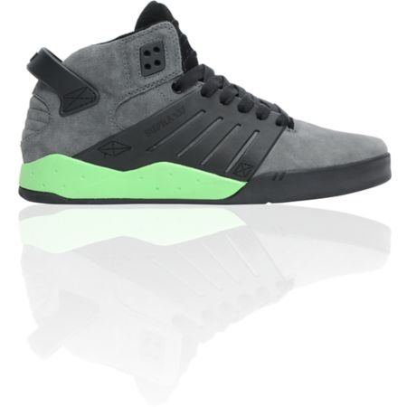 Supra Skytop III Charcoal Suede & Neon Lime Shoe