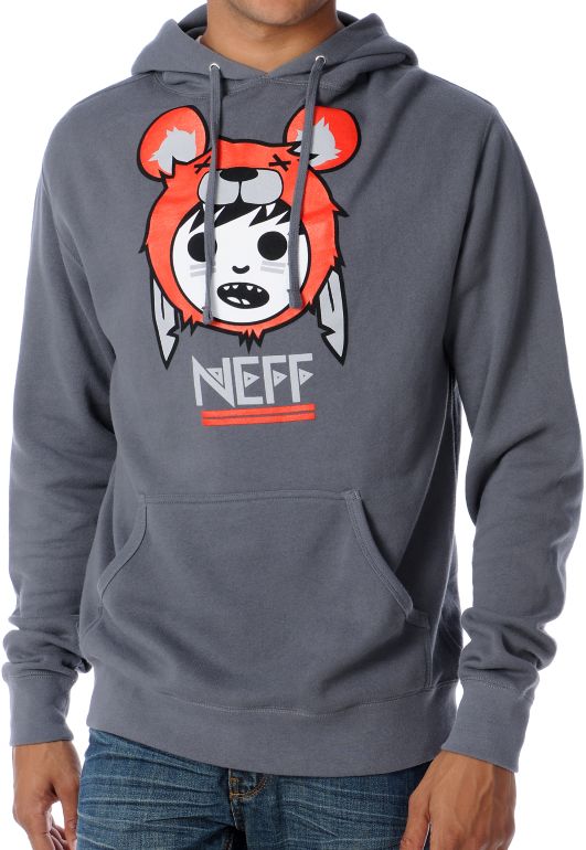 Neff x Mike Steskal x Zumiez Charcoal Huggie Pullover Hoodie