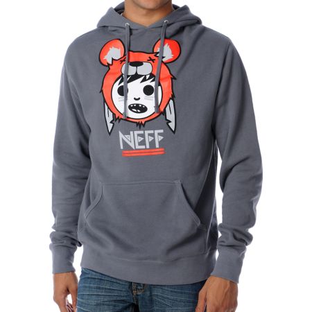 Neff x Mike Steskal x Zumiez Charcoal Huggie Pullover Hoodie