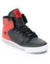 Supra Vaider Black & Red Leather Shoe