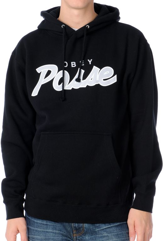 Obey Posse Script Black & Grey Pullover Hoodie