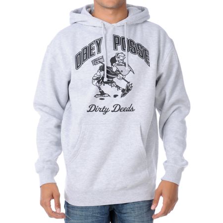 Obey Dirty Deeds Heather Grey Pullover Hoodie