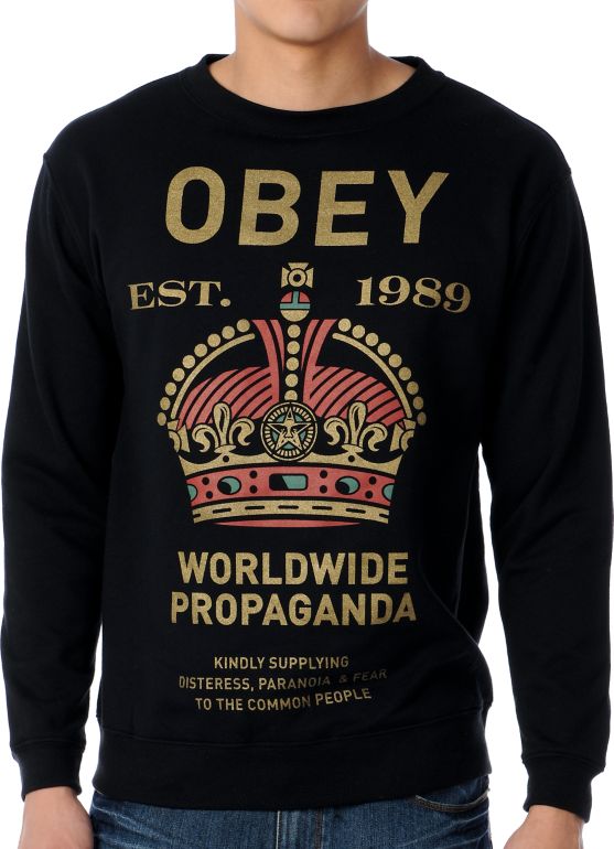 Obey Royal Mandate Black Crewneck