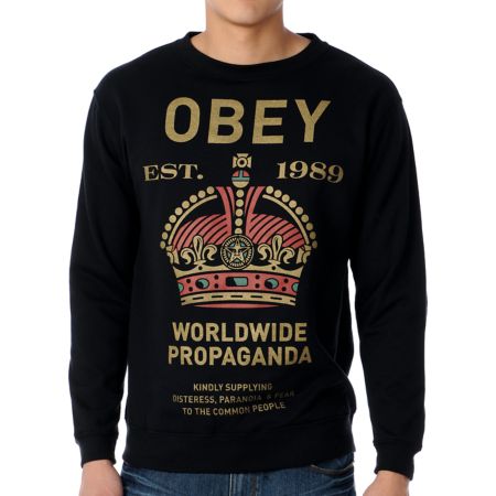 Obey Royal Mandate Black Crewneck