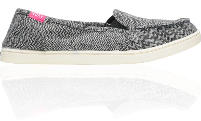 Roxy Lido Black Wool Herringbone Slippers