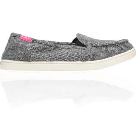 Roxy Lido Black Wool Herringbone Slippers