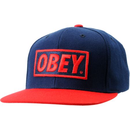 Obey Original Blue and Red Snapback Hat