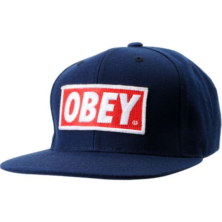 Obey Original Navy Blue Snapback Hat