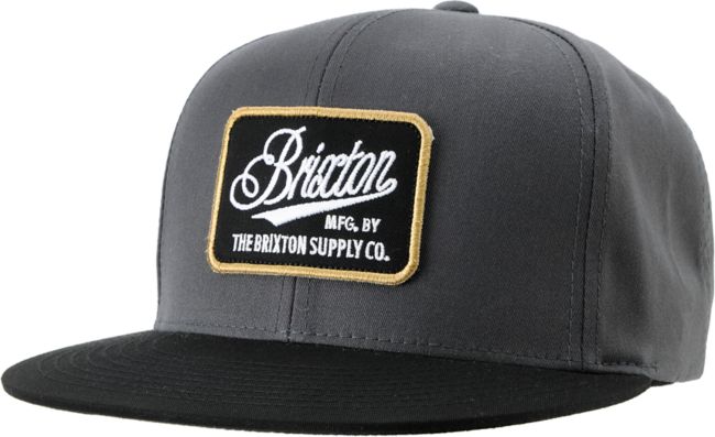 Brixton Boulder Charcoal Snapback Hat