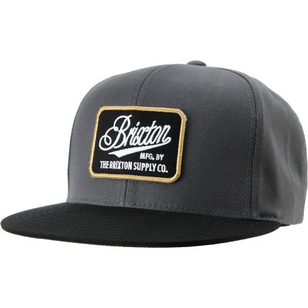Brixton Boulder Charcoal Snapback Hat 