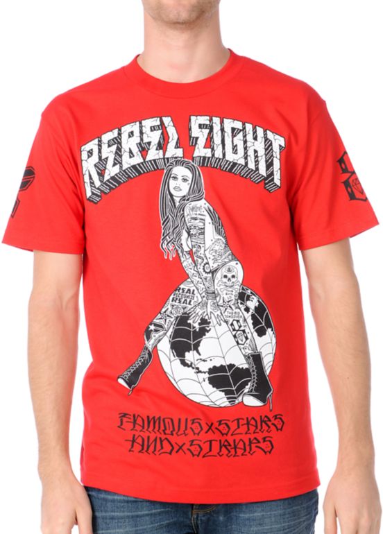 Famous Stars & Straps x Rebel 8 Earth Girls Are Easy Red Tee Shirt
