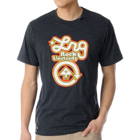 LRG Straw Logo Charcoal Knit Tee Shirt 